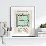 Monopoly Board Game Patent Wall Art