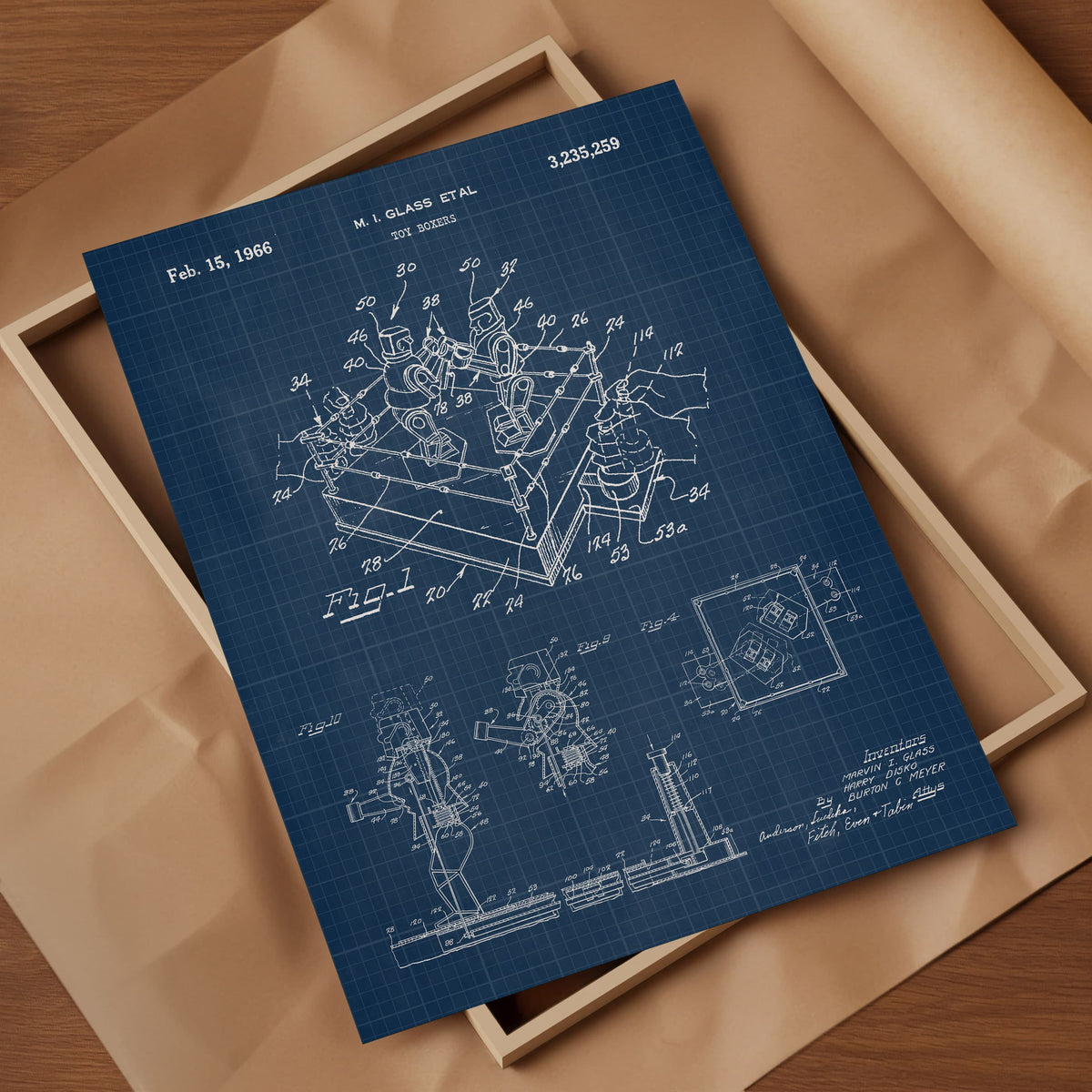 Rock 'Em Sock 'Em Robot Patent Wall Art - Blueprint