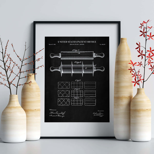 Rolling Pin Patent Wall Art