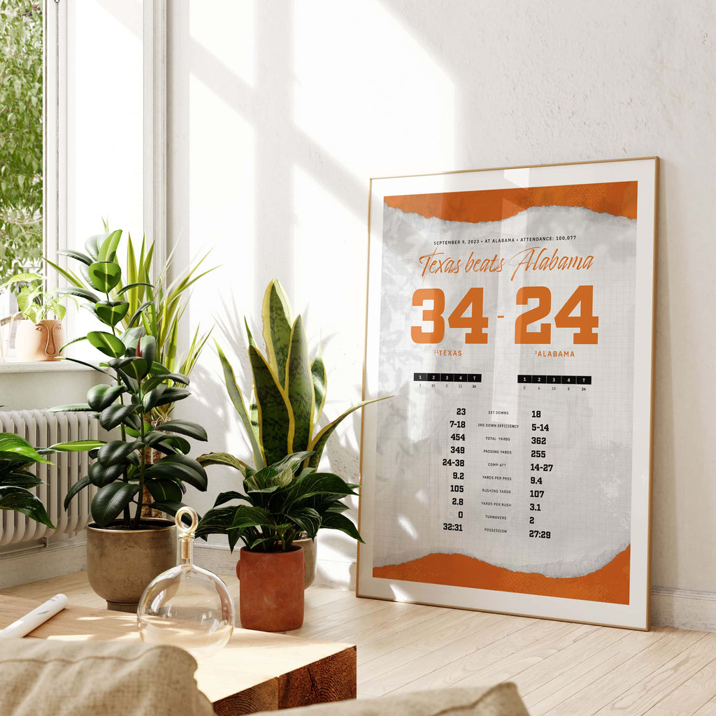 Texas Beats Alabama By the Numbers Poster