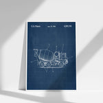 Construction Vehicle Cement Mixer Patent Wall Art