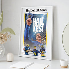 Michigan Hail Yes National Championship Front Page Wall Art Cover
