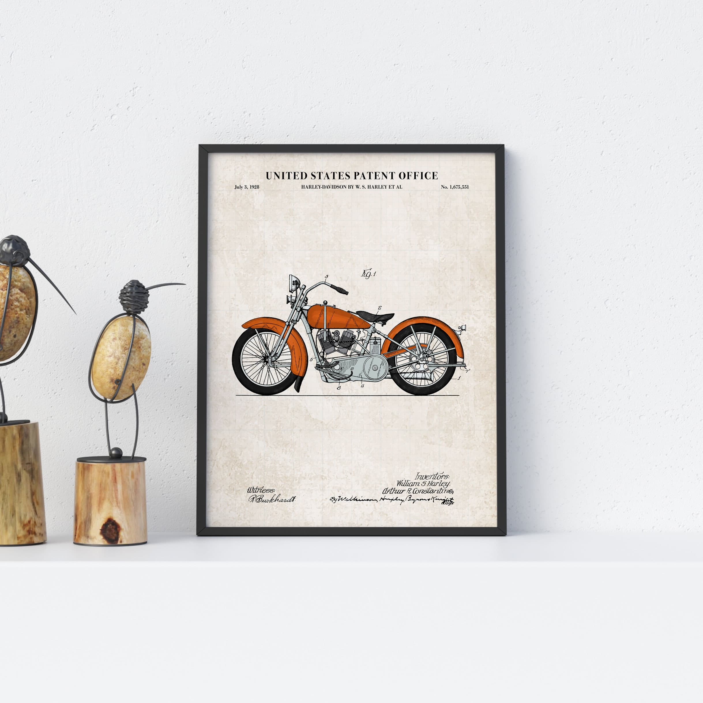 Harley-Davidson Patent Wall Art (4 Design Options) – Pediment
