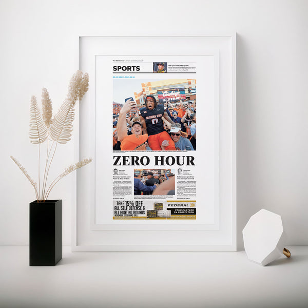Oklahoma State vs. Oklahoma Zero Hour Front Page Wall Art