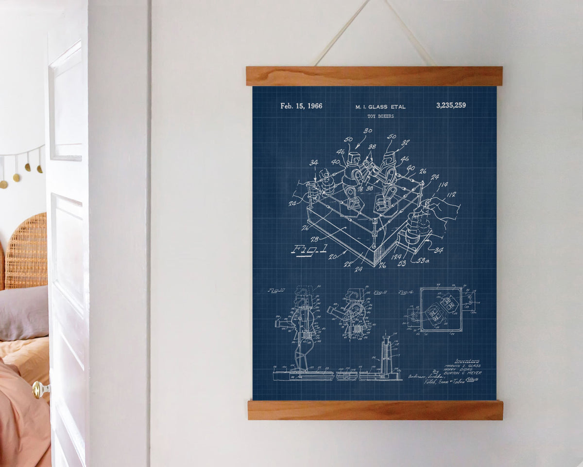 Rock 'Em Sock 'Em Robot Patent Wall Art - Blueprint