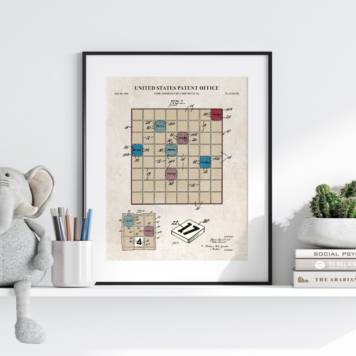 Scrabble Patent Wall Art - Color