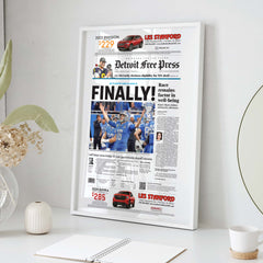 Detroit Lions First Playoff Win in 32 Years vs LA Rams Front Page Wall Art Cover
