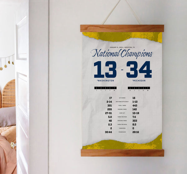 Michigan National Champions By the Numbers Wall Art