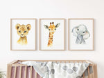 Lion Baby Animal Watercolor Wall Art
