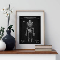 Anatomical Skeleton Patent Wall Art - Chalkboard