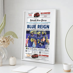 Michigan Blue Reign National Championship Front Page Wall Art Cover