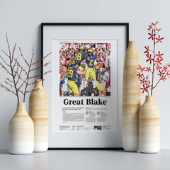 Michigan Rose Bowl Champions Front Page Wall Art Cover