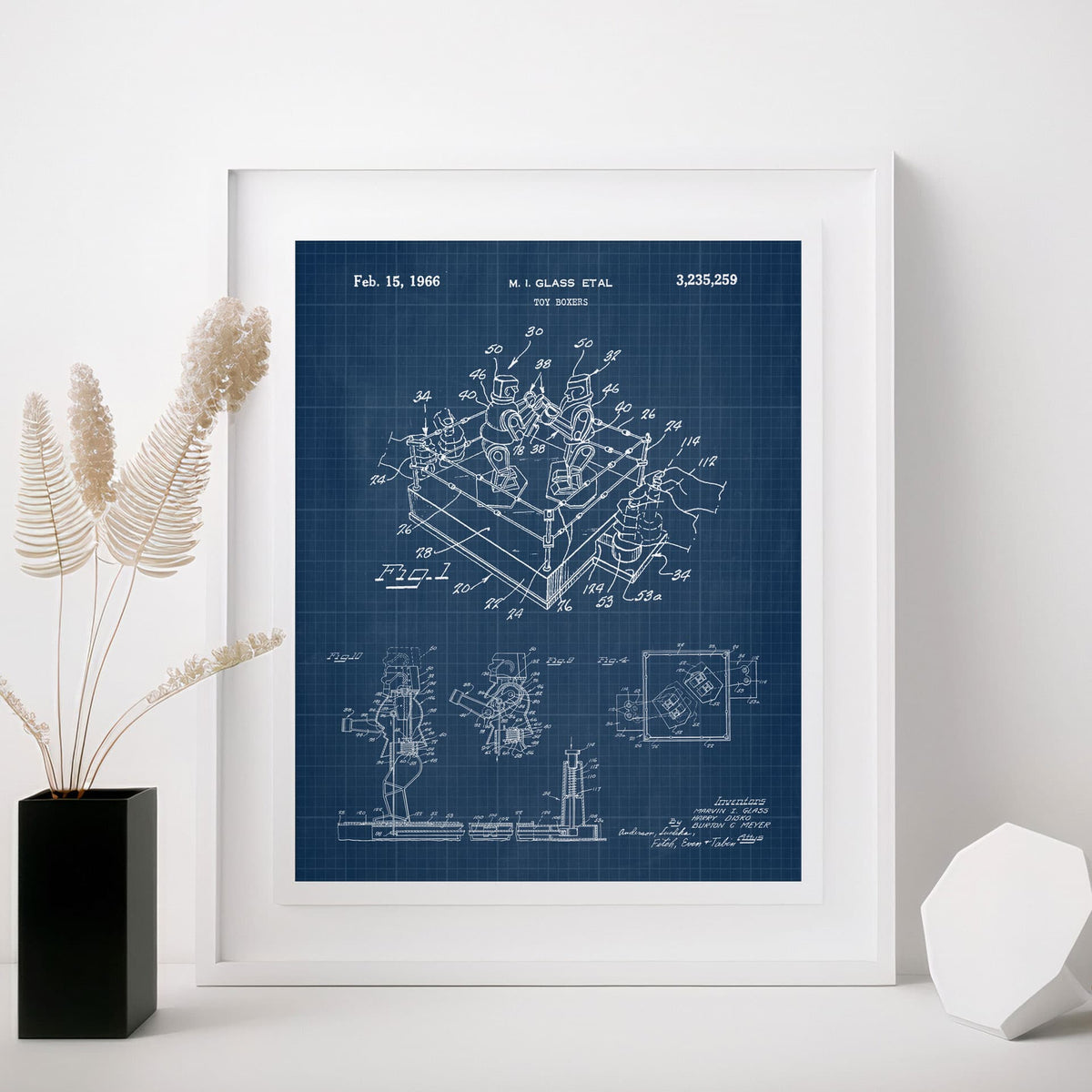 Rock 'Em Sock 'Em Robot Patent Wall Art - Blueprint