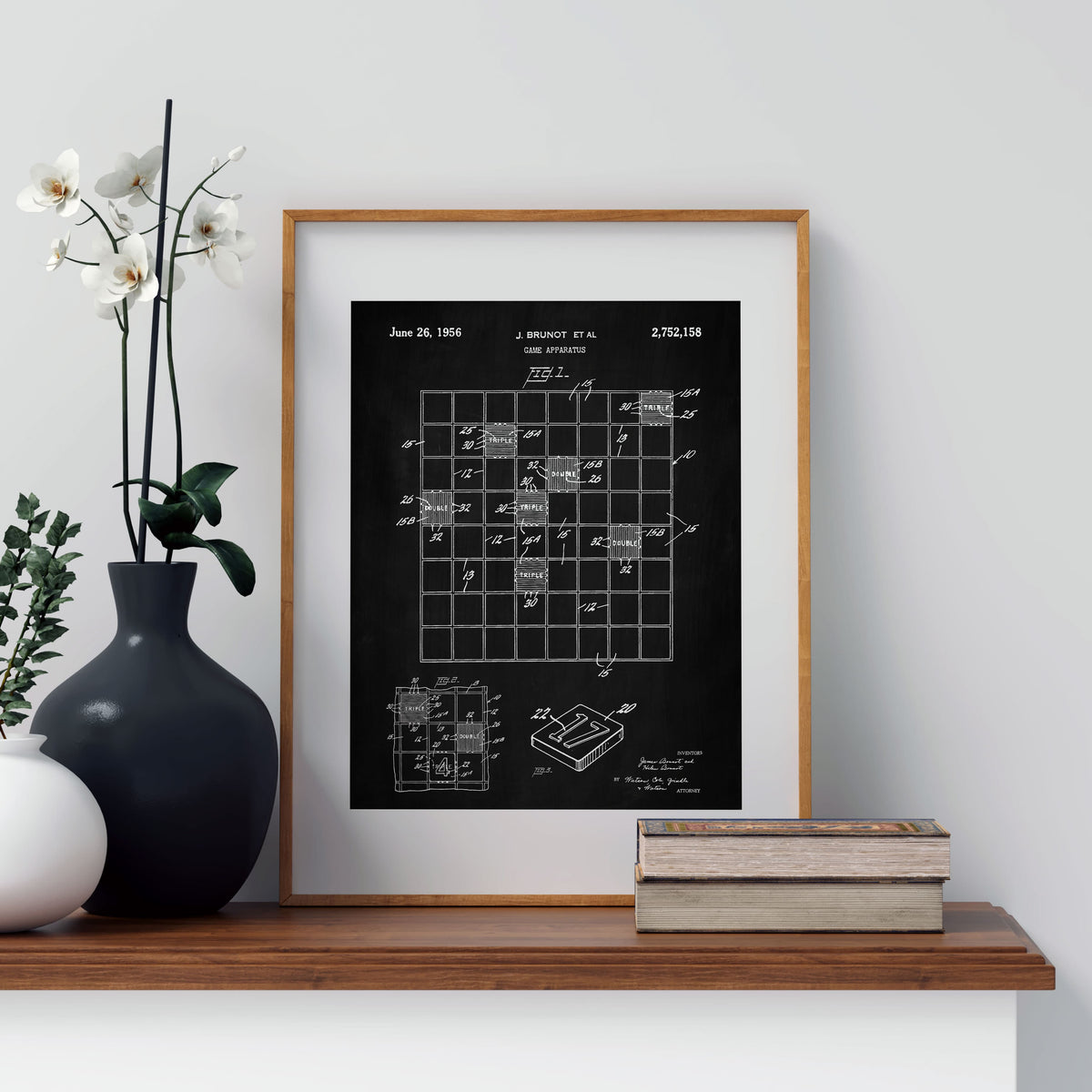 Scrabble Patent Wall Art - Chalkboard