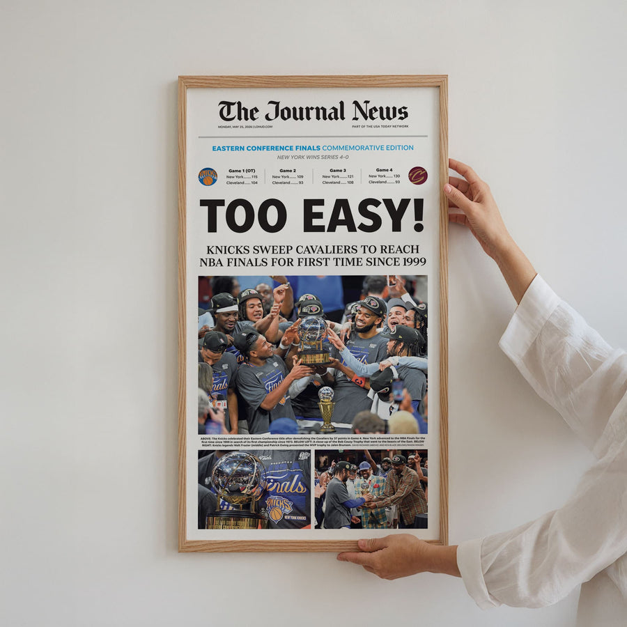 New York Knicks Eastern Conference Champs Too Easy Journal News Front Page Wall Art