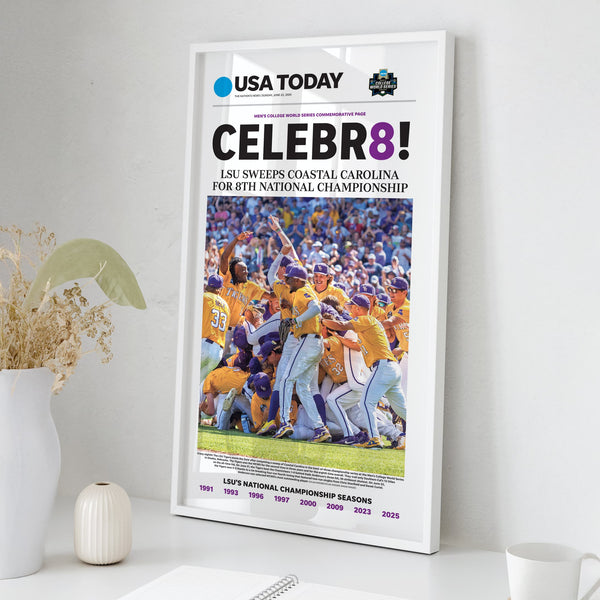 LSU Baseball CELEBR8! Historic USA TODAY Front Page