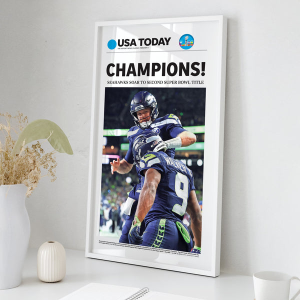 Seahawks 2025-26 CHAMPIONS Front Page Wall Art