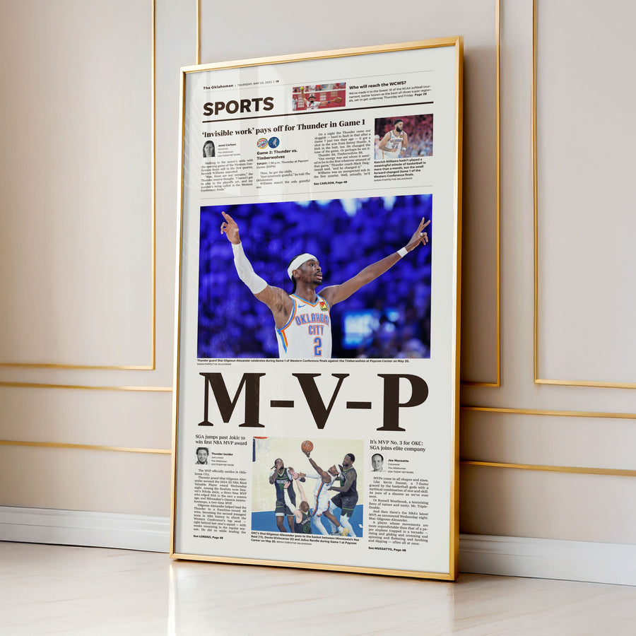 Shai Gilgeous-Alexander MVP Front Page Wall Art