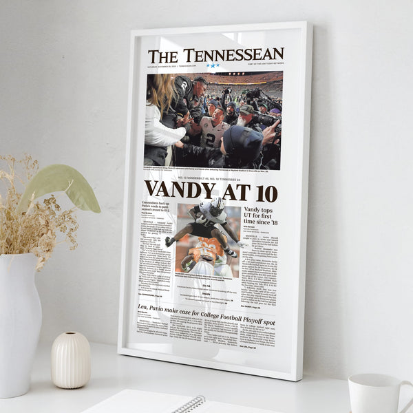 Vanderbilt at 10 Wins First in History Front Page Wall Art