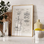 Coffee French Press Patent Poster