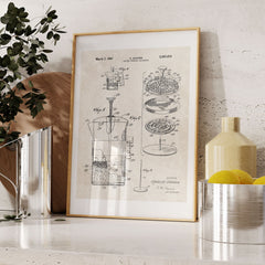 Coffee French Press Patent Wall Art Cover
