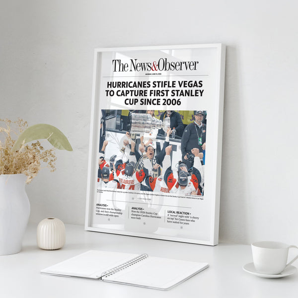Carolina Hurricanes Stanley Cup Champions Front Page Wall Art