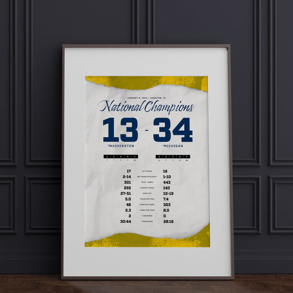 Michigan National Champions By the Numbers Wall Art