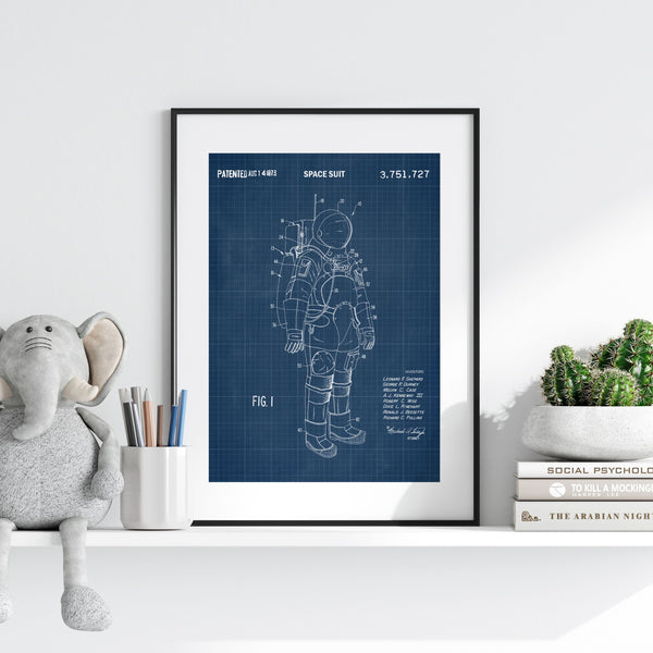 Space Suit Patent Wall Art