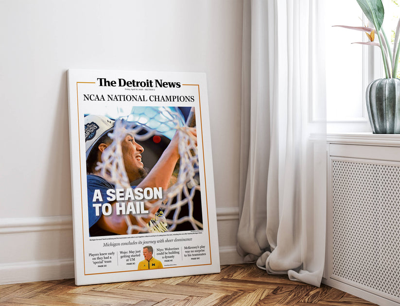 A SEASON TO HAIL! UM Basketball 2026 Champs Detroit News Front Page Wa ...