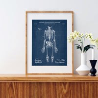 Anatomical Skeleton Patent Wall Art - Blueprint