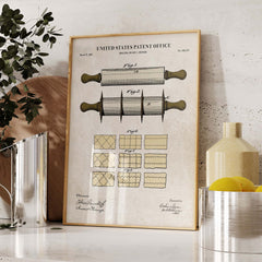 Rolling Pin Patent Wall Art Cover
