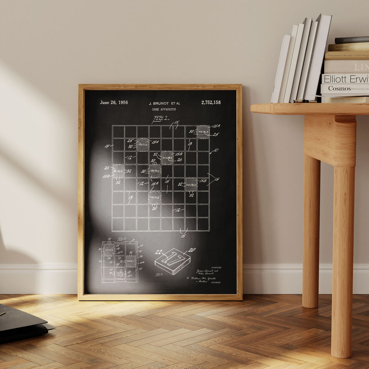 Scrabble Patent Wall Art - Chalkboard
