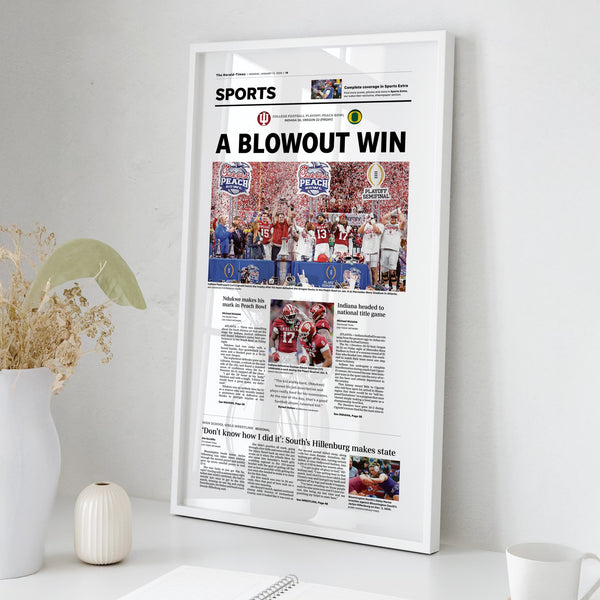 Indiana Football Peach Bowl Champs Front Page Wall Art