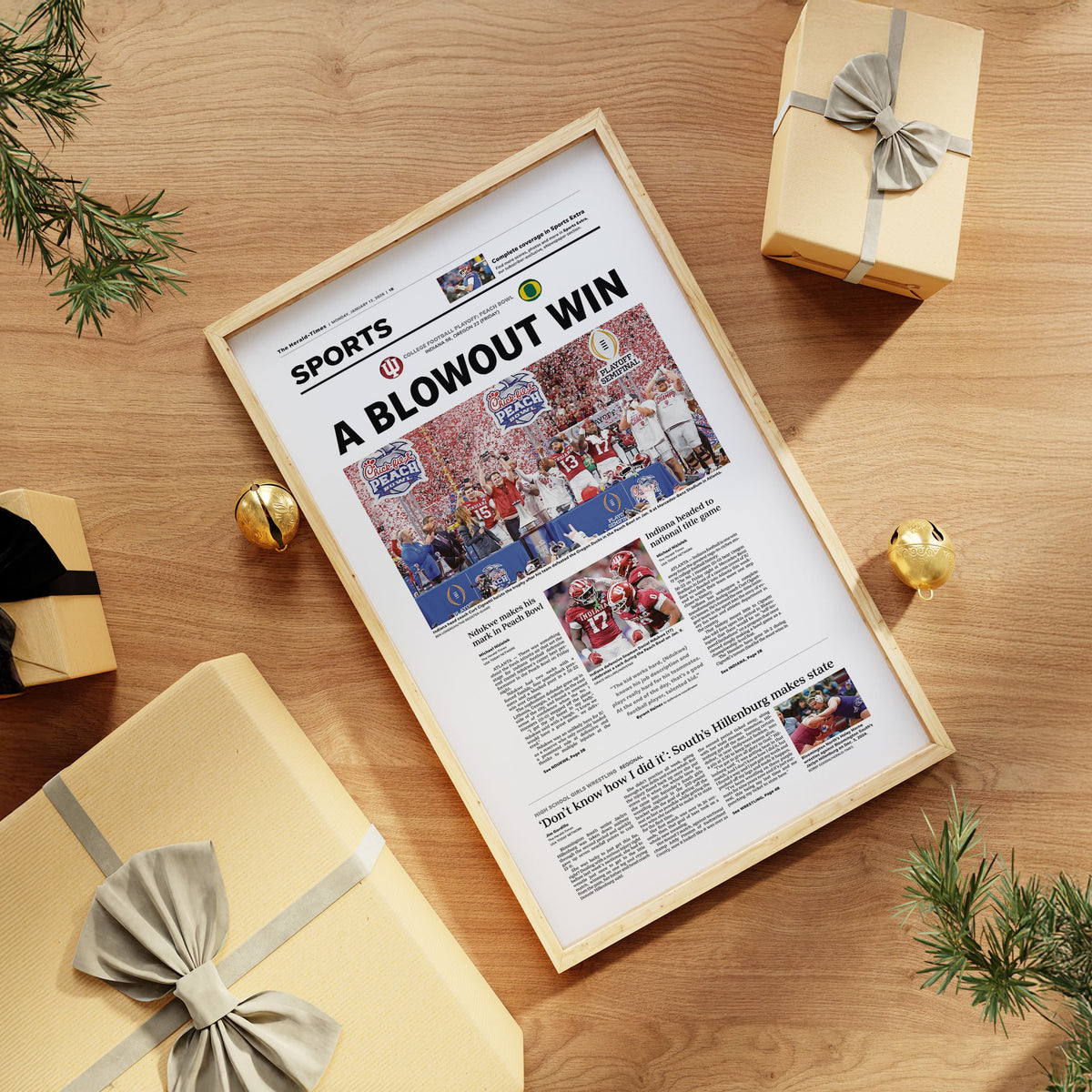 Indiana Football Peach Bowl Champs Front Page Wall Art
