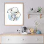 Elephant Baby Animal Watercolor Wall Art