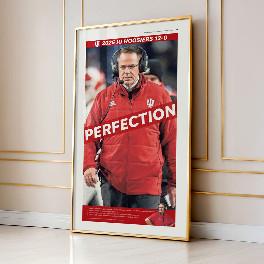 Indiana Football Perfection 2025 Front Page Wall Art