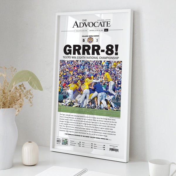 GRRR-8! LSU 2025 College World Series Champs Front Page