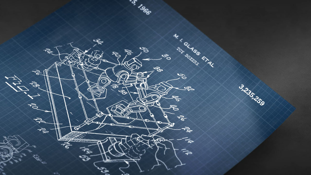 Rock 'Em Sock 'Em Robot Patent Wall Art - Blueprint