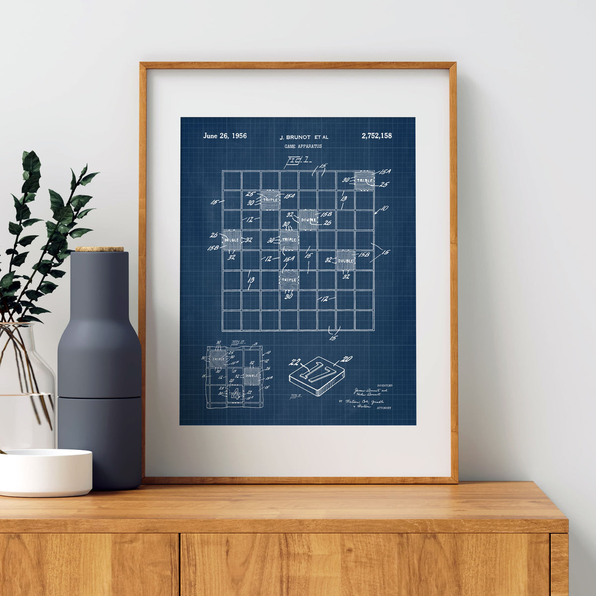 Scrabble Patent Wall Art - Blueprint