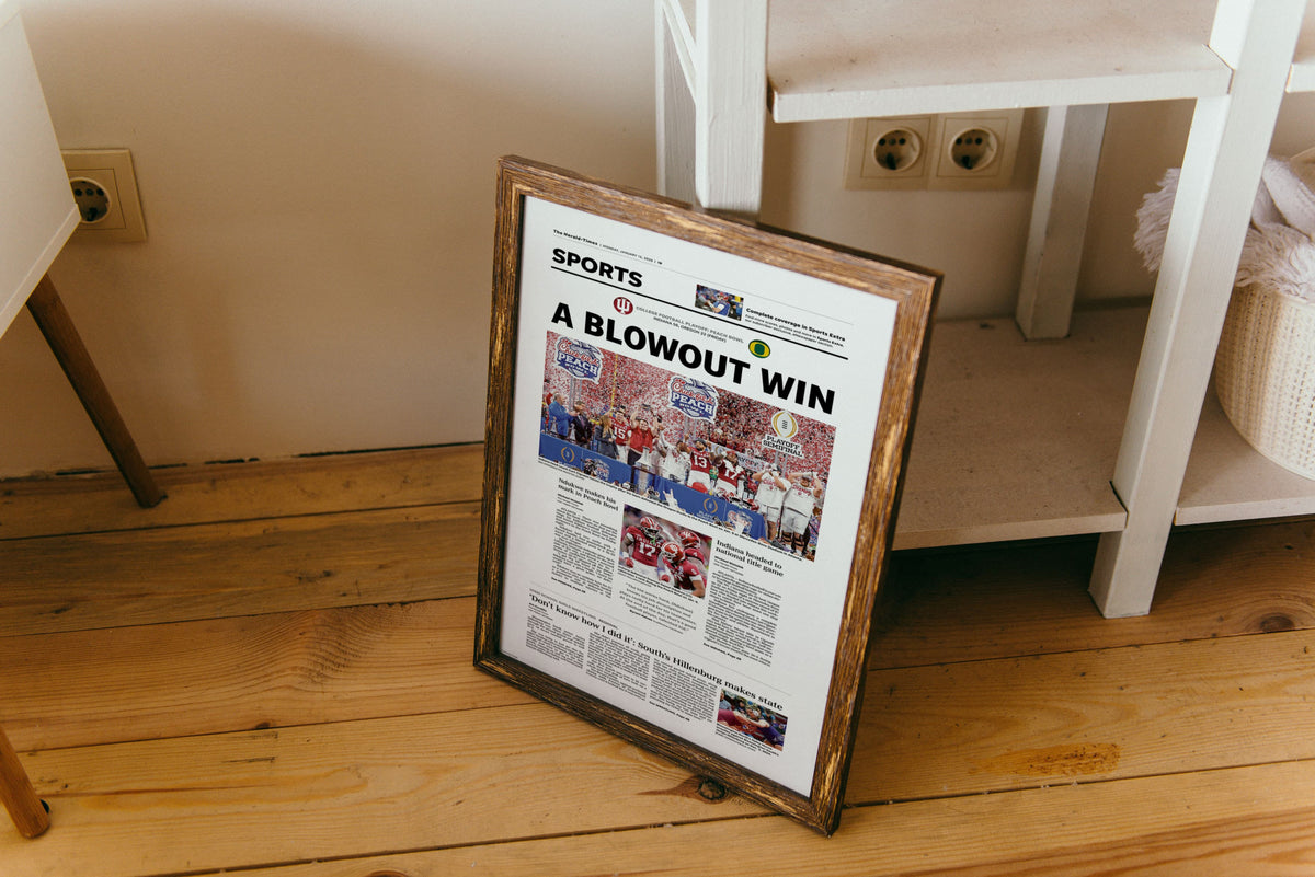 Indiana Football Peach Bowl Champs Front Page Wall Art