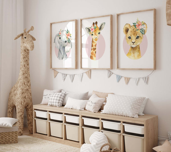 Lion Baby Animal Watercolor Wall Art
