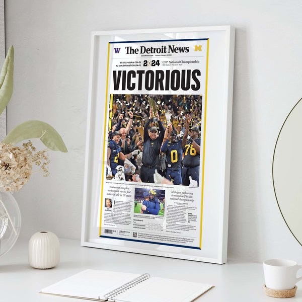 Michigan Victorious National Championship Front Page Wall Art
