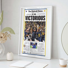 Michigan Victorious National Championship Front Page Wall Art Cover