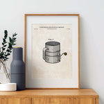 Flour Sifter Patent Wall Art