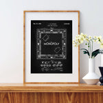 Monopoly Board Game Patent Wall Art