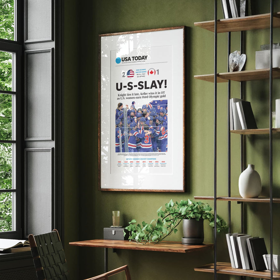 Olympics U-S-SLAY Team USA Women's Hockey Front Page Wall Art