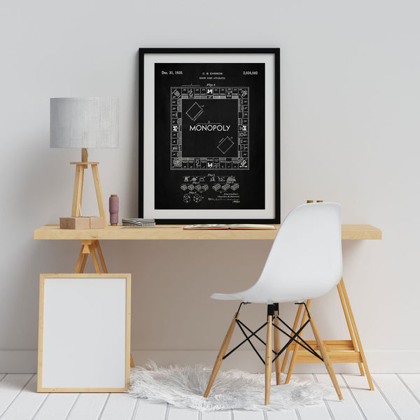 Monopoly Board Game Patent Wall Art