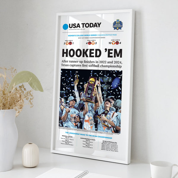 Texas Longhorns Women's College World Series Champs Front Page