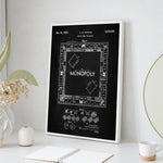 Monopoly Board Game Patent Wall Art