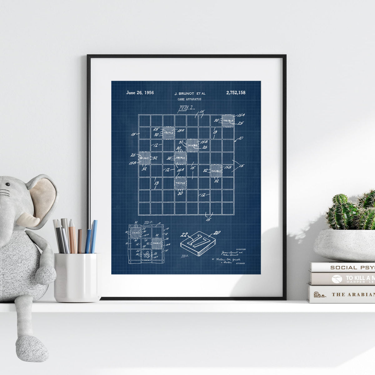 Scrabble Patent Wall Art - Blueprint